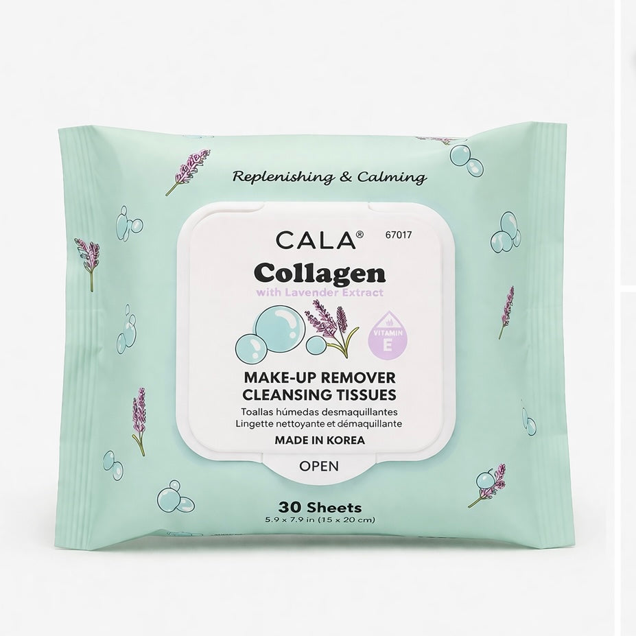 collagen + lavender makeup remover cleansing tissues
