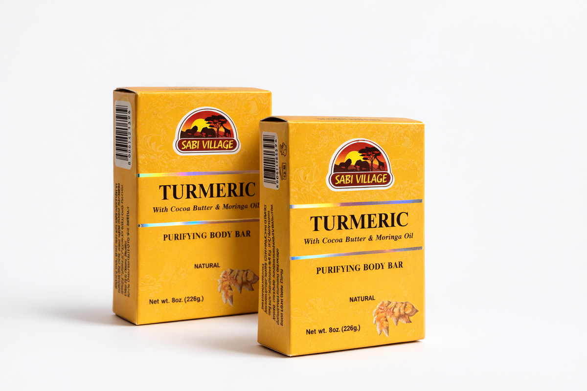 turmeric soap — infused with cocoa butter and moringa oil