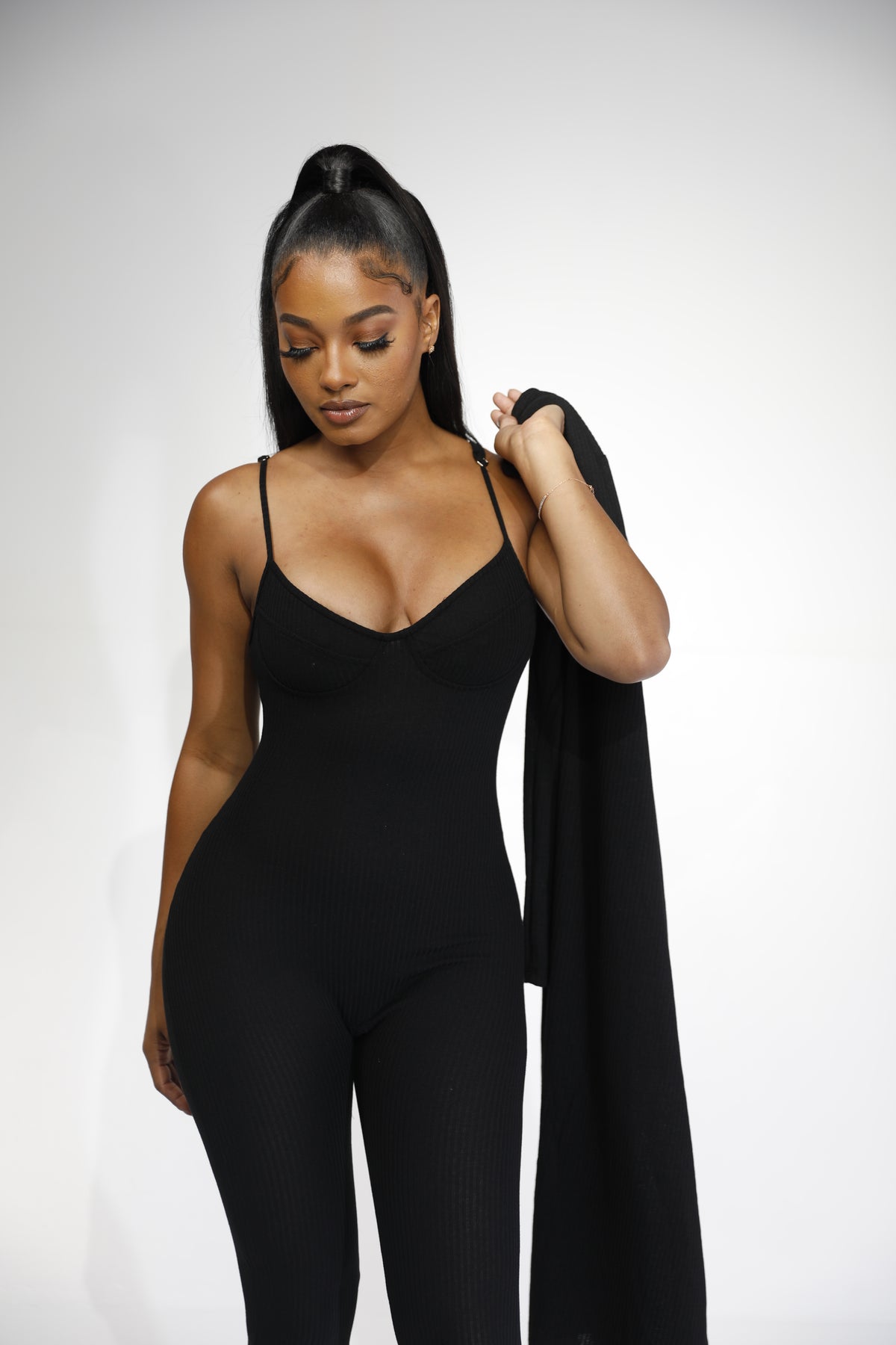 knit bodysuit + cardigan