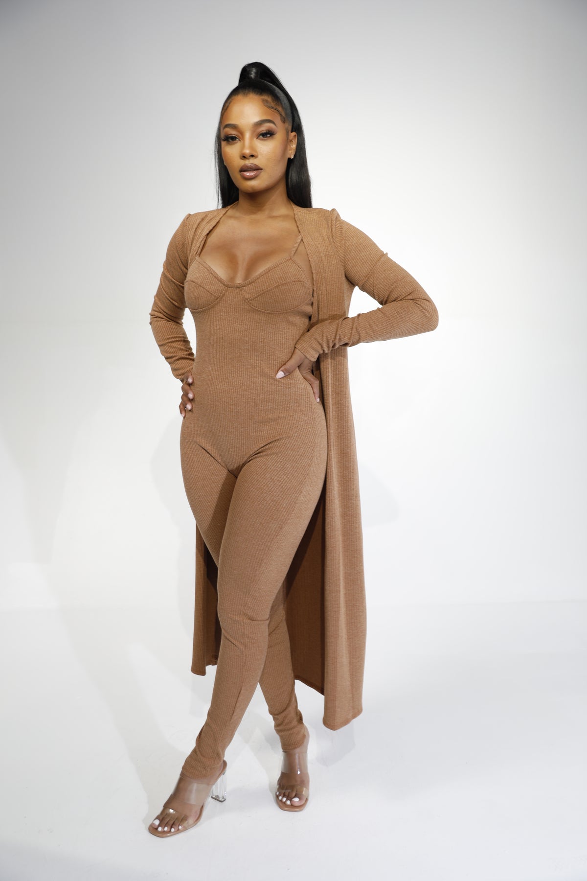 knit bodysuit + cardigan