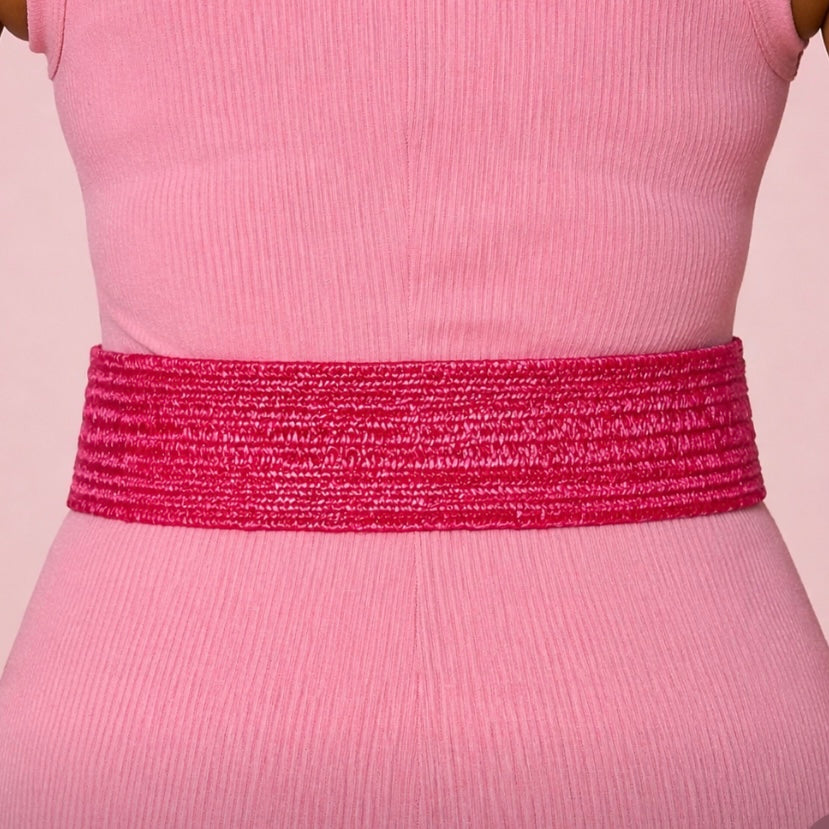 fuchsia cinched belt