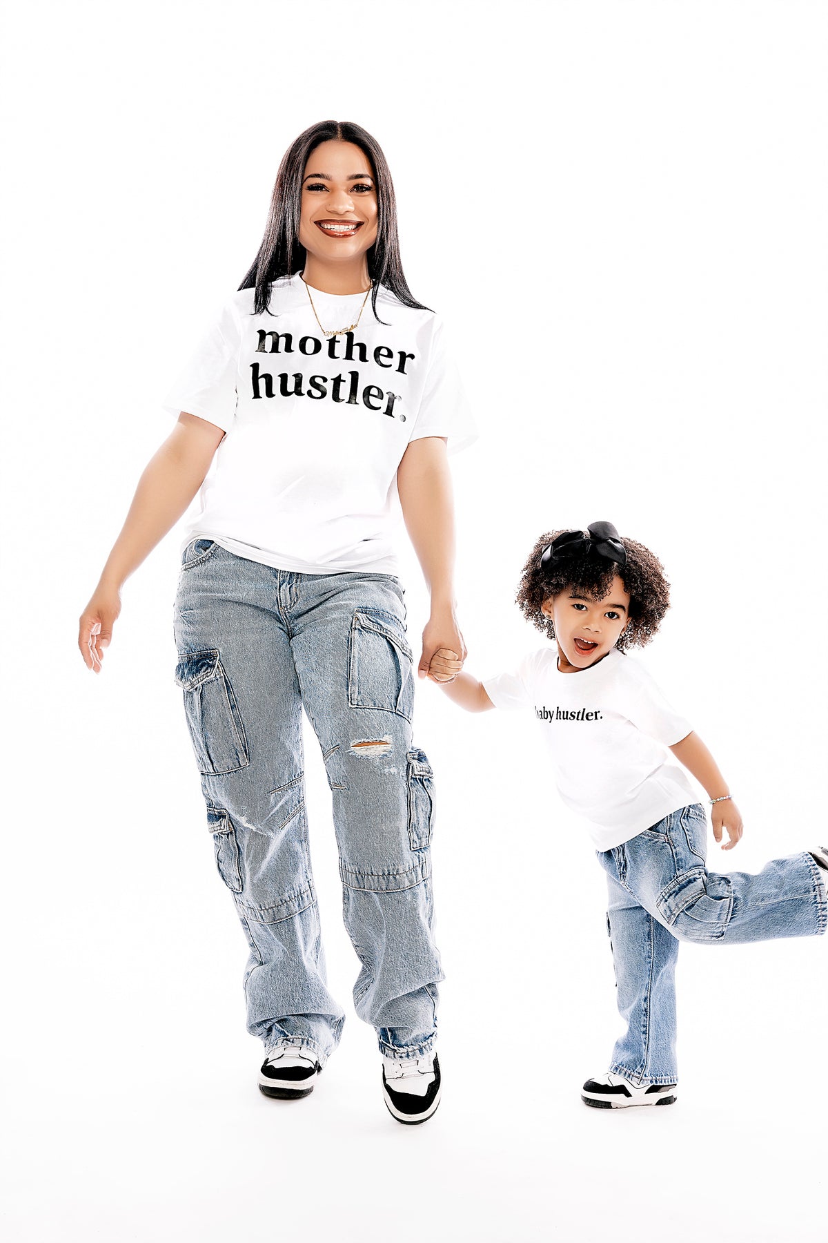 baby hustler white short sleeve lounge tee
