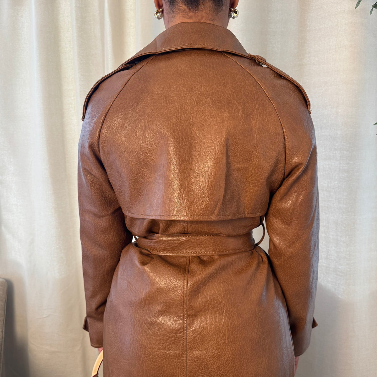 black panther leather trench