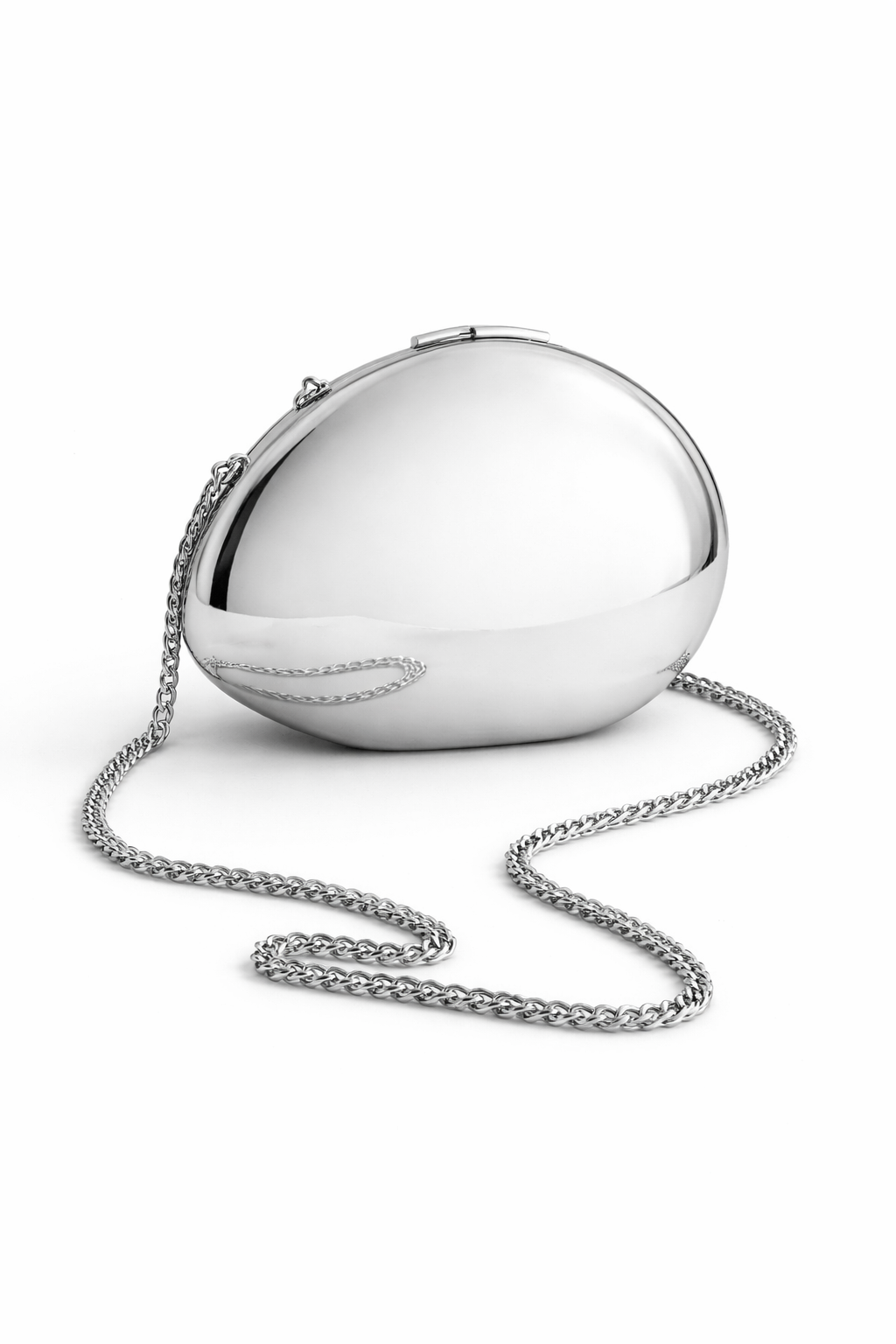 mirrored chrome clutch