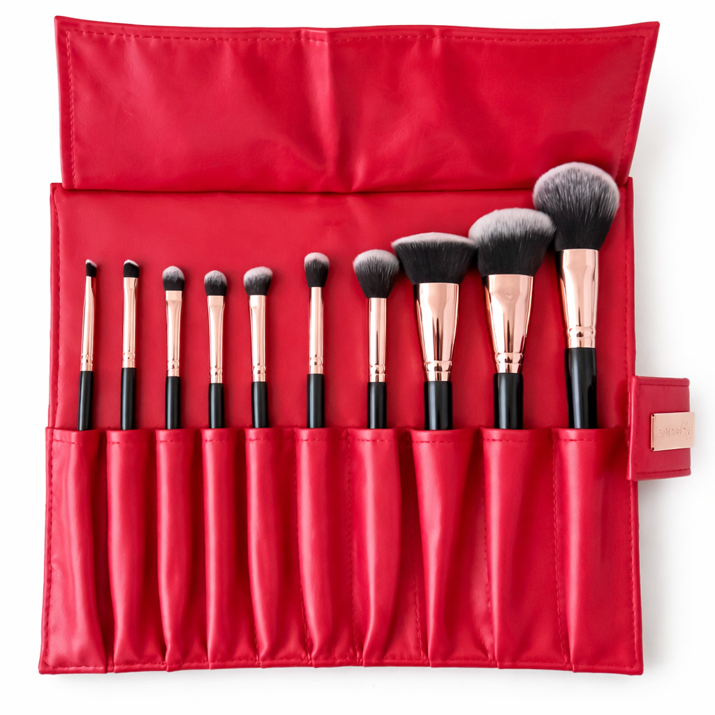 professional makeup brush set — 10 count