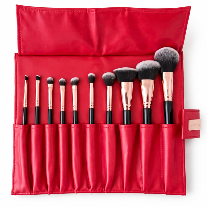 professional makeup brush set — 10 count