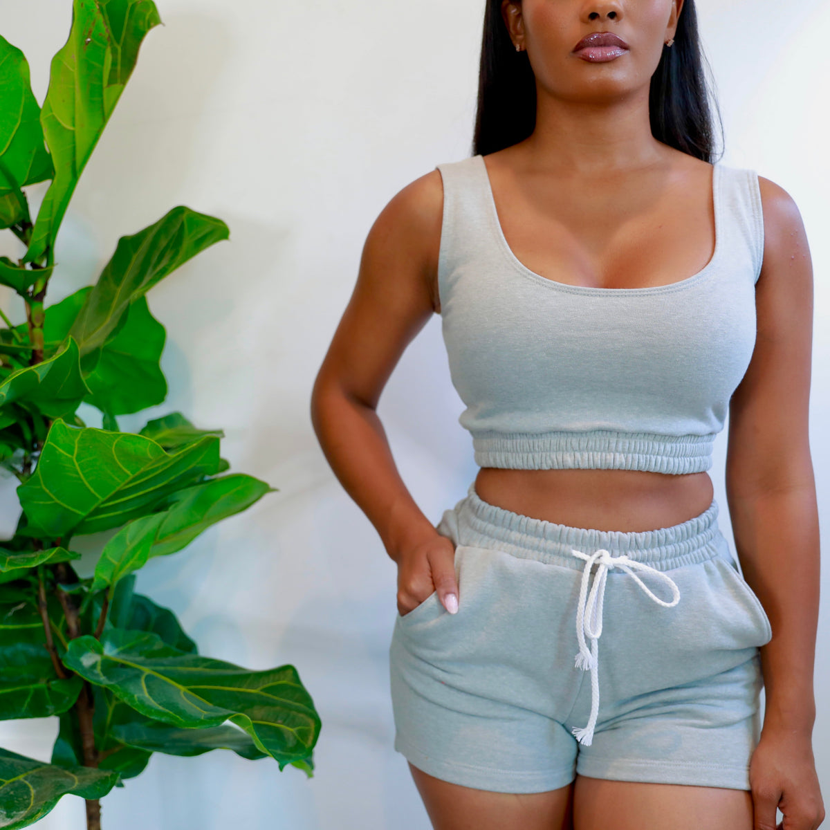 lanation sweat short set